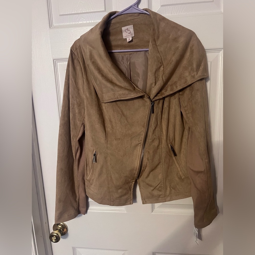 Dressbarn Light Brown Leather Jacket - Picture 1 of 3